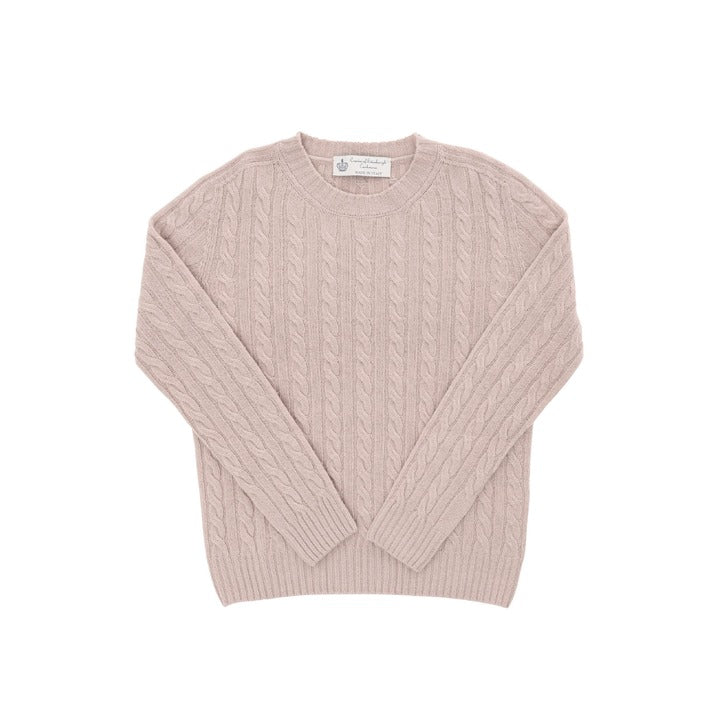 Crown of Edinburgh Cashmere Womens Round Neck Sweater PINK