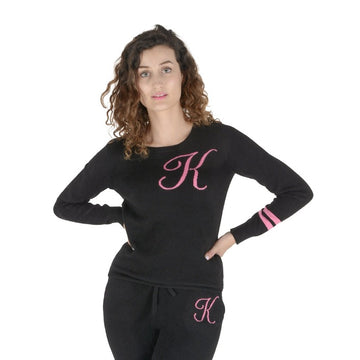 Crown of Edinburgh Cashmere Crew Neck Sweater STOCKBRIDGE BLACK K