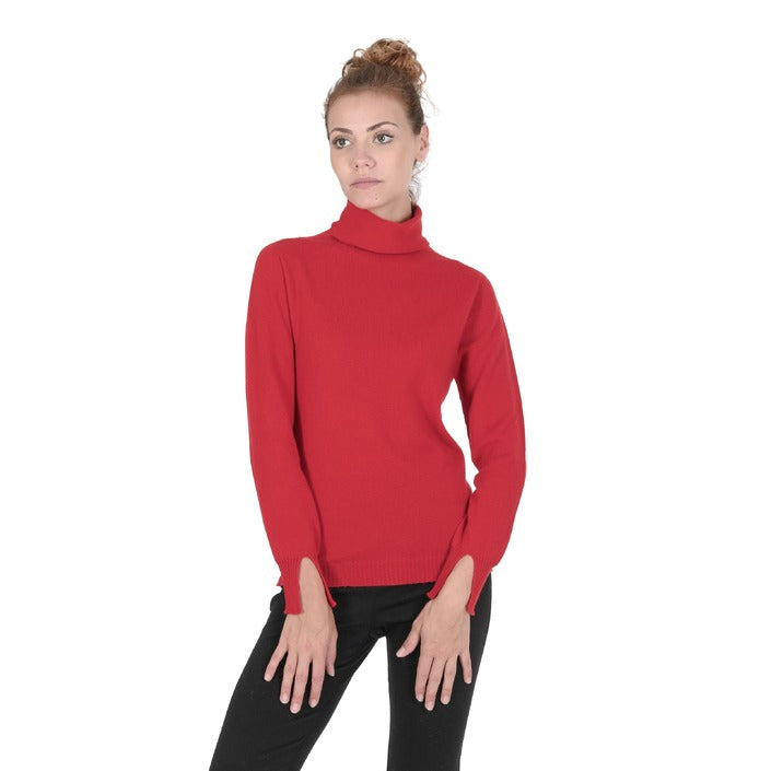 Crown of Edinburgh Cashmere Women's Turtleneck Sweater RED