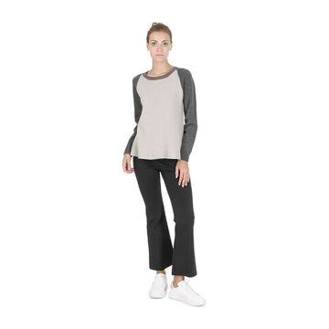 Crown of Edinburgh Cashmere Women's Round Neck Sweater GREY/BEIGE