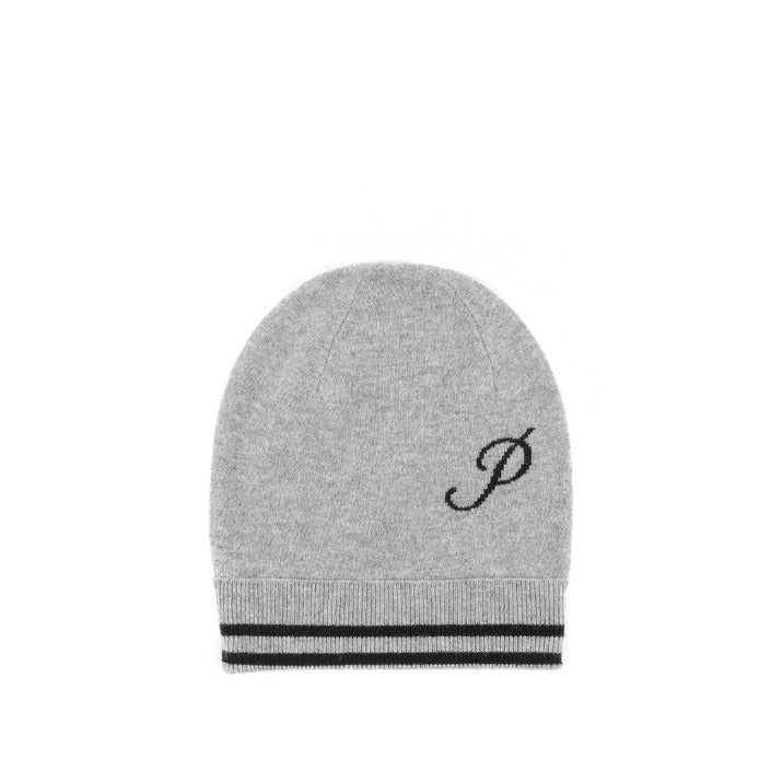 Crown of Edinburgh Cashmere Monogrammed Beanie BRUNTSFIELD GREY P