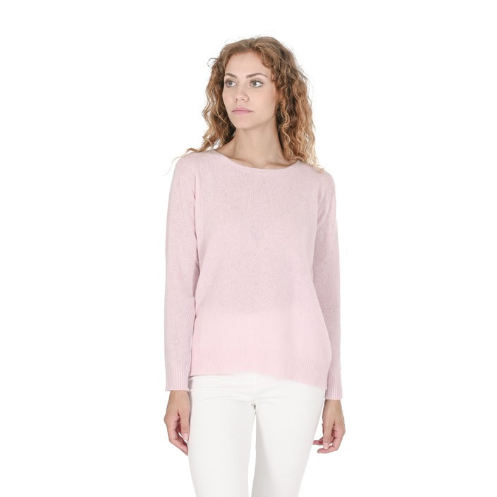Crown of Edinburgh Cashmere Women's Square Neck Sweater DUSTY PINK