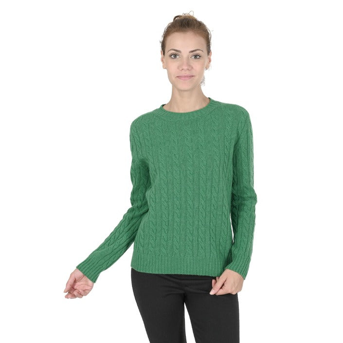 Crown of Edinburgh Cashmere Womens Round Neck Sweater GREEN