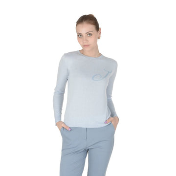 Crown of Edinburgh Cashmere Long Sleeve LIGHT BLUE LETTER J