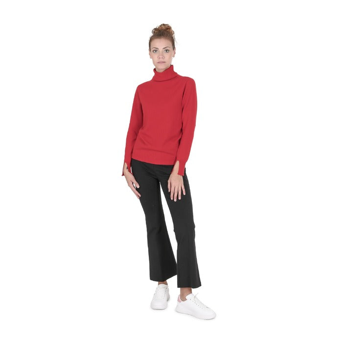 Crown of Edinburgh Cashmere Women's Turtleneck Sweater RED