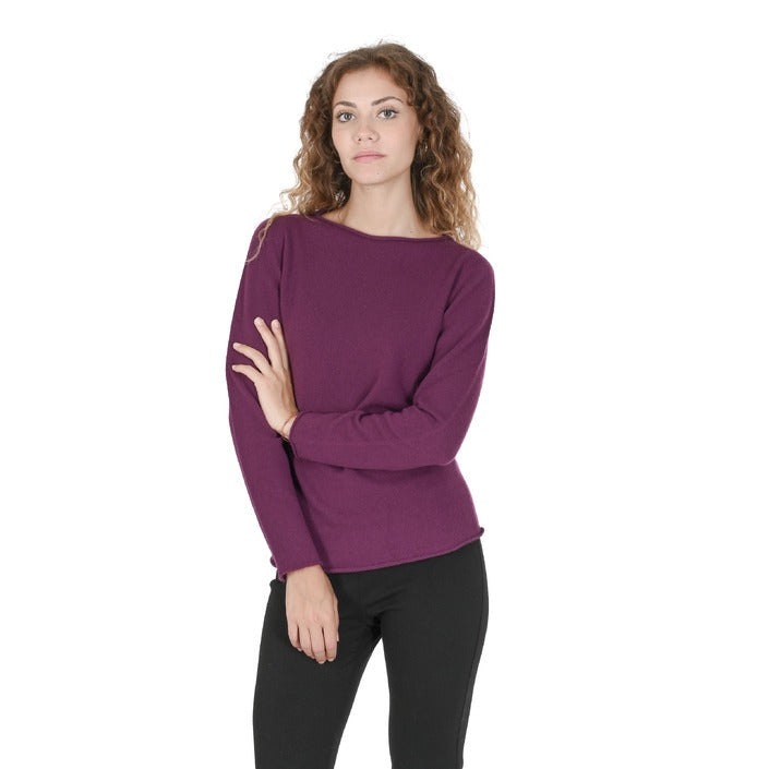Crown of Edinburgh Cashmere Womens Boat Neck Sweater PURPLE