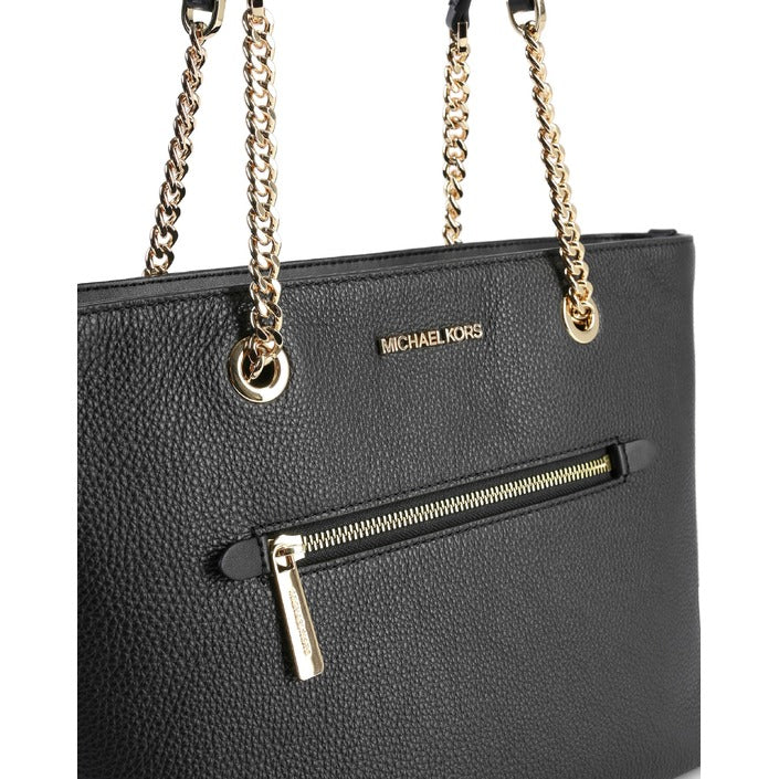 Michael Kors Medium front zip Chain Tote Bag BLACK