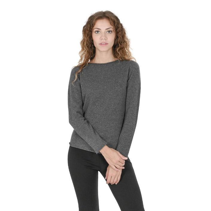 Crown of Edinburgh Cashmere Women's Boat Neck Sweater SMOG