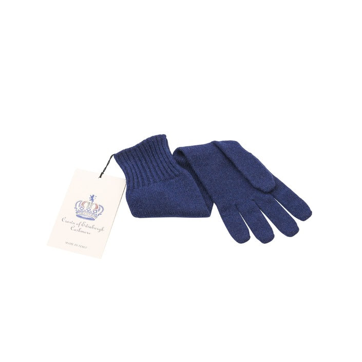 Crown of Edinburgh Cashmere Women's Long Gloves NIGHT BLUE