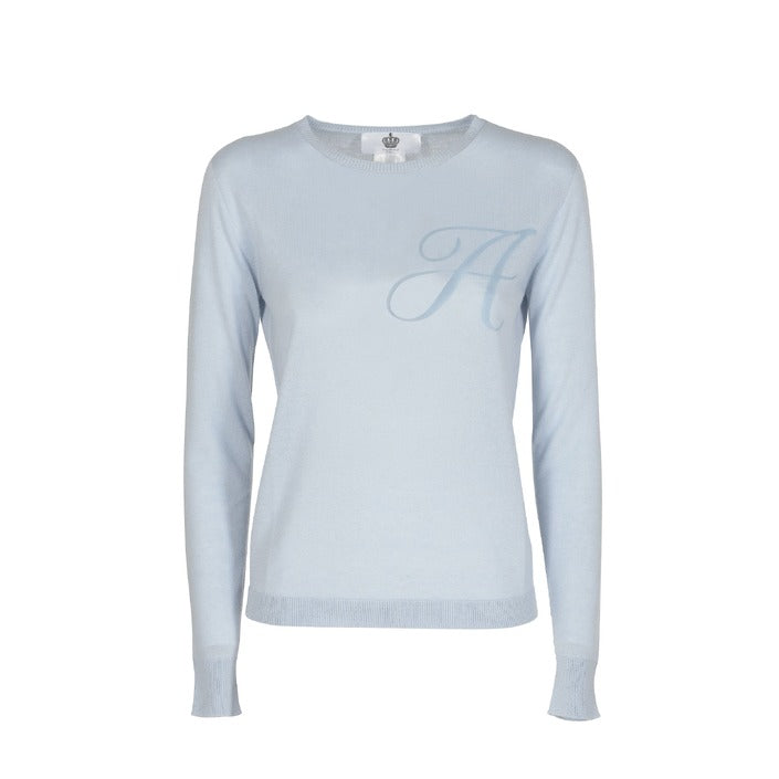 Crown of Edinburgh Cashmere Long Sleeve LIGHT BLUE LETTER A