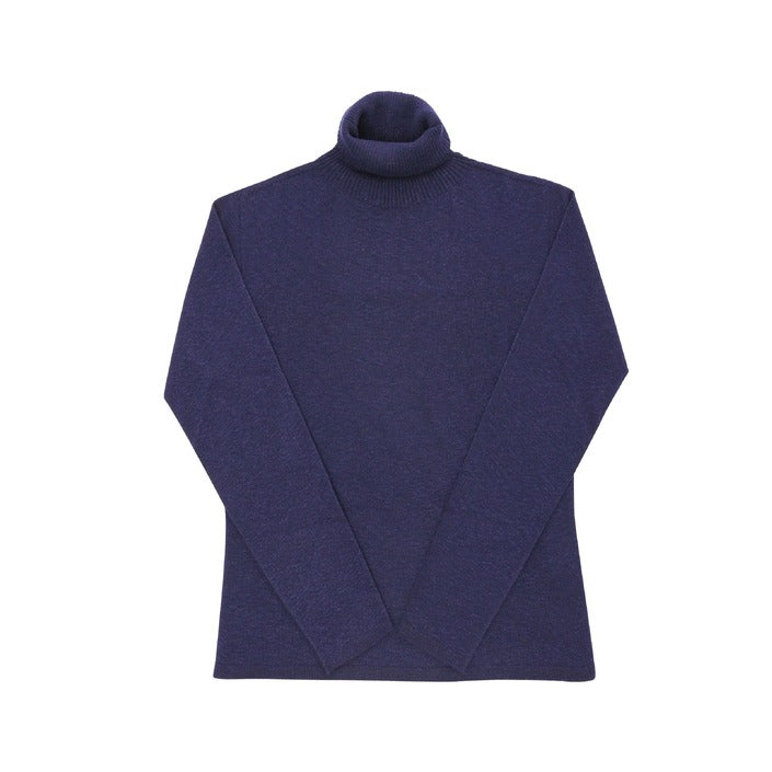 Crown of Edinburgh Cashmere Women's Turtleneck Sweater NAVY BLUE