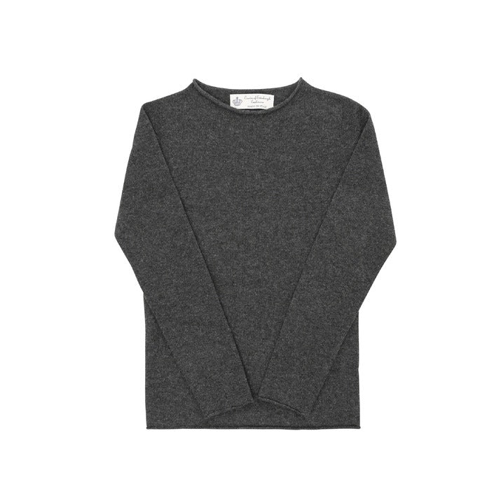 Crown of Edinburgh Cashmere Women's Boat Neck Sweater IRON GREY