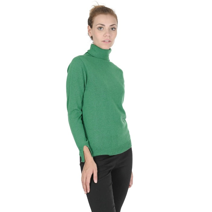 Crown of Edinburgh Cashmere Women's Turtleneck Sweater GREEN