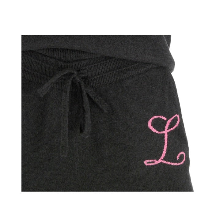 Crown of Edinburgh Cashmere Track Pants MORNINGSIDE BLACK L