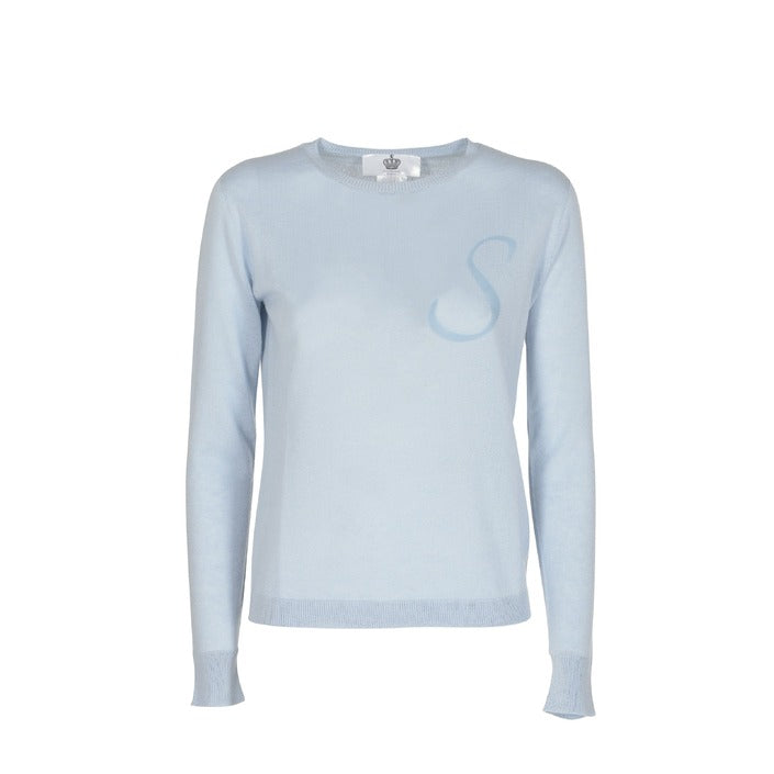 Crown of Edinburgh Cashmere Long Sleeve LIGHT BLUE LETTER S