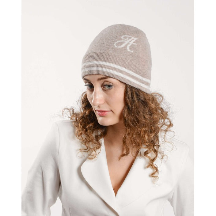 Crown of Edinburgh Cashmere Monogrammed Beanie BRUNTSFIELD CAMEL A