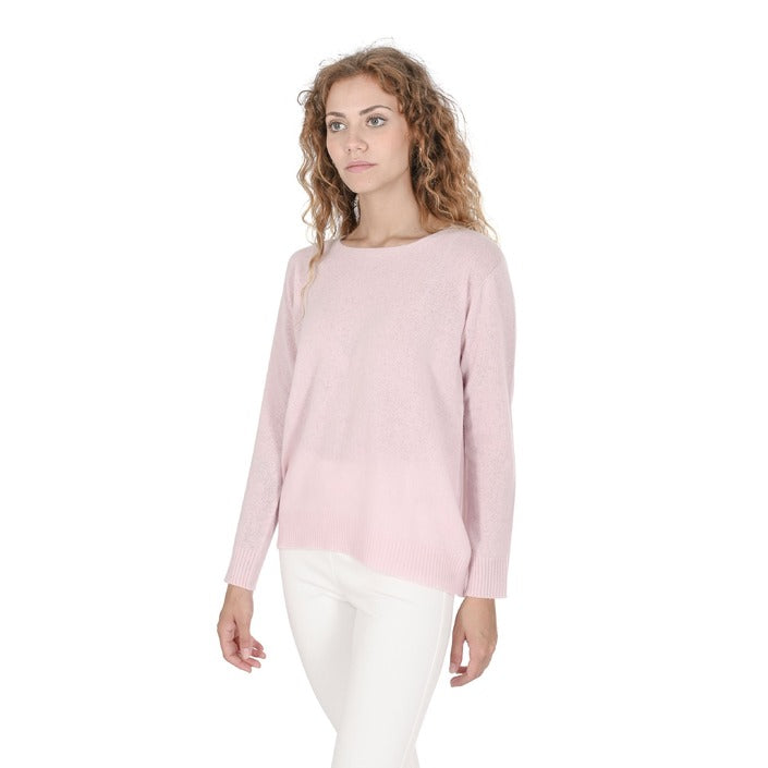 Crown of Edinburgh Cashmere Women's Square Neck Sweater DUSTY PINK