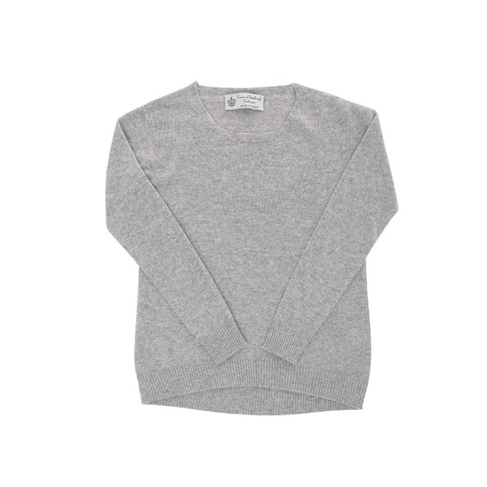 Crown of Edinburgh Cashmere Women's Square Neck Sweater OYSTER