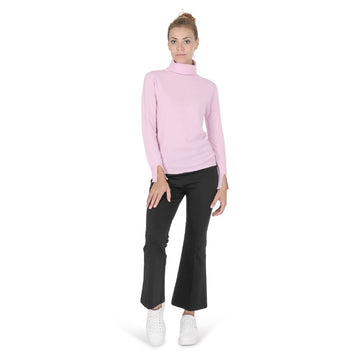 Crown of Edinburgh Cashmere Women's Turtleneck Sweater PINK