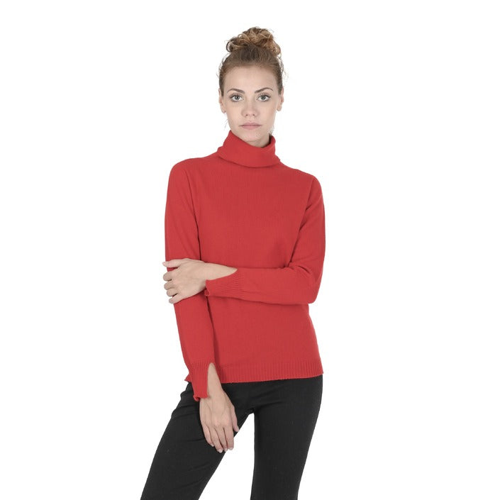 Crown of Edinburgh Cashmere Women's Turtleneck Sweater RED