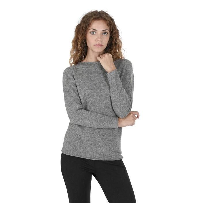 Crown of Edinburgh Cashmere Women's Boat Neck Sweater GREY