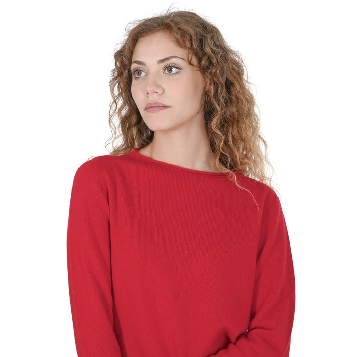 Crown of Edinburgh Cashmere Women's Boat Neck Sweater RED