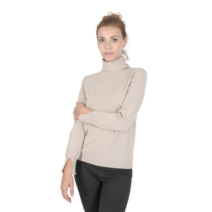 Crown of Edinburgh Cashmere Women's Turtleneck Sweater TAUPE