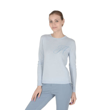 Crown of Edinburgh Cashmere Long Sleeve LIGHT BLUE LETTER A