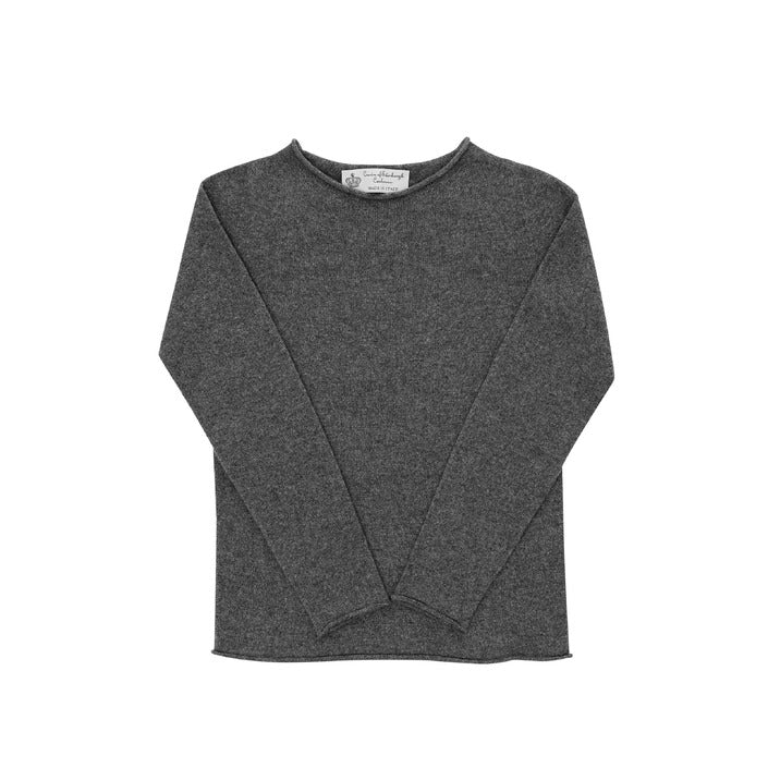 Crown of Edinburgh Cashmere Women's Boat Neck Sweater DARK GREY