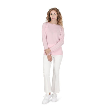 Crown of Edinburgh Cashmere Women's Boat Neck Sweater LIGHT PINK