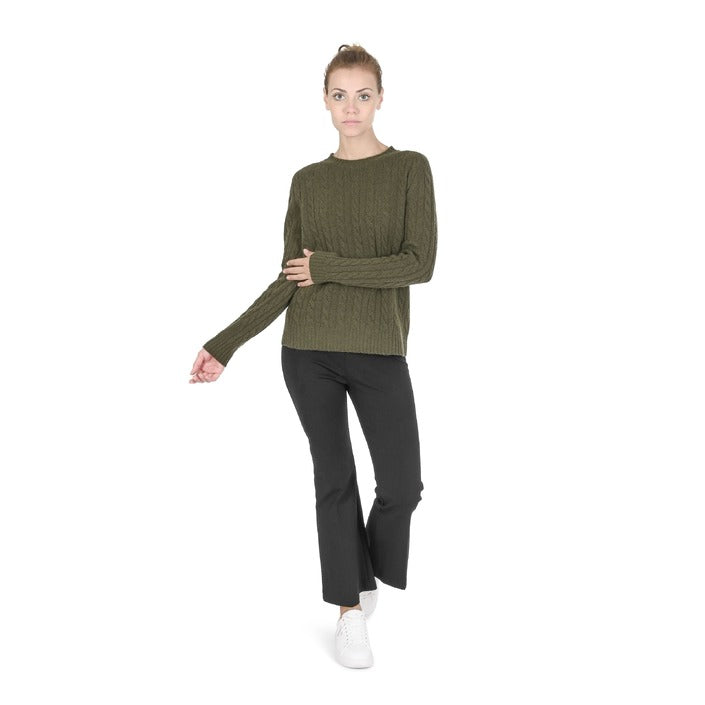 Crown of Edinburgh Cashmere Women's Round Neck Sweater KHAKI