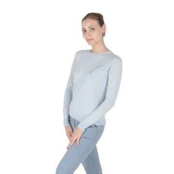 Crown of Edinburgh Cashmere Long Sleeve LIGHT BLUE LETTER C