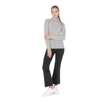 Crown of Edinburgh Cashmere Women's Turtleneck Sweater LIGHT GREY