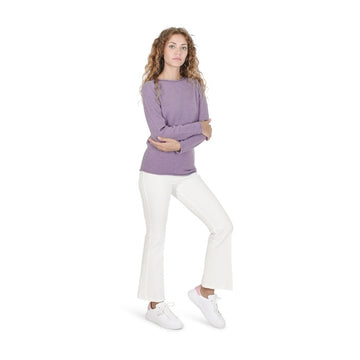 Crown of Edinburgh Cashmere Women's Boat Neck Sweater AMETHYST