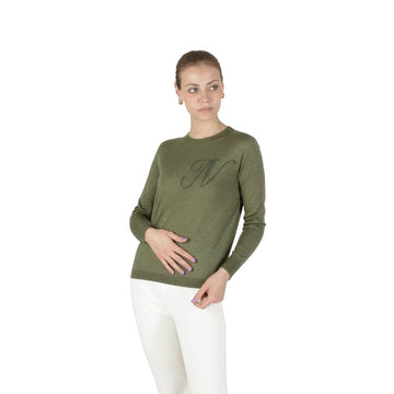 Crown of Edinburgh Cashmere Long Sleeve GREEN LETTER N