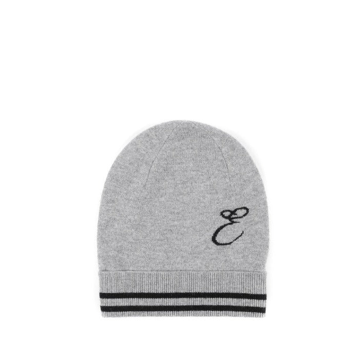 Crown of Edinburgh Cashmere Monogrammed Beanie BRUNTSFIELD GREY E