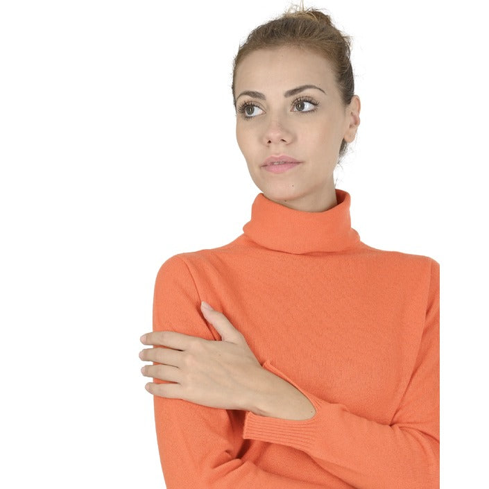 Crown of Edinburgh Cashmere Womens Turtleneck Sweater ORANGE