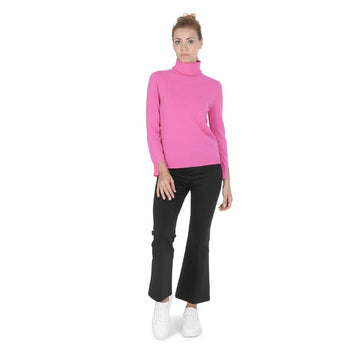 Crown of Edinburgh Cashmere Women's Turtleneck Sweater FUSCHIA