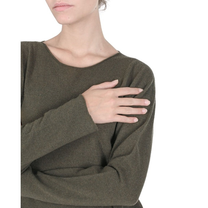 Crown of Edinburgh Cashmere Women's Oversize Boat Neck Sweater KHAKI