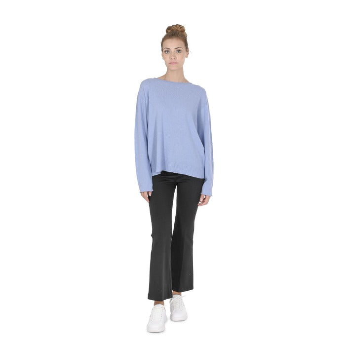 Crown of Edinburgh Cashmere Women's Oversize Boat Neck Sweater SKY BLUE