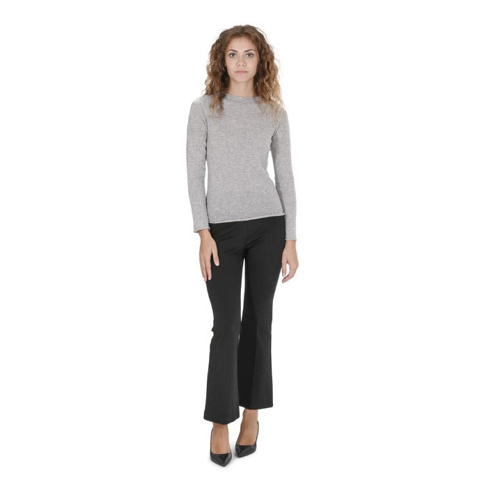 Crown of Edinburgh Cashmere Women's Boat Neck Sweater ASH GREY