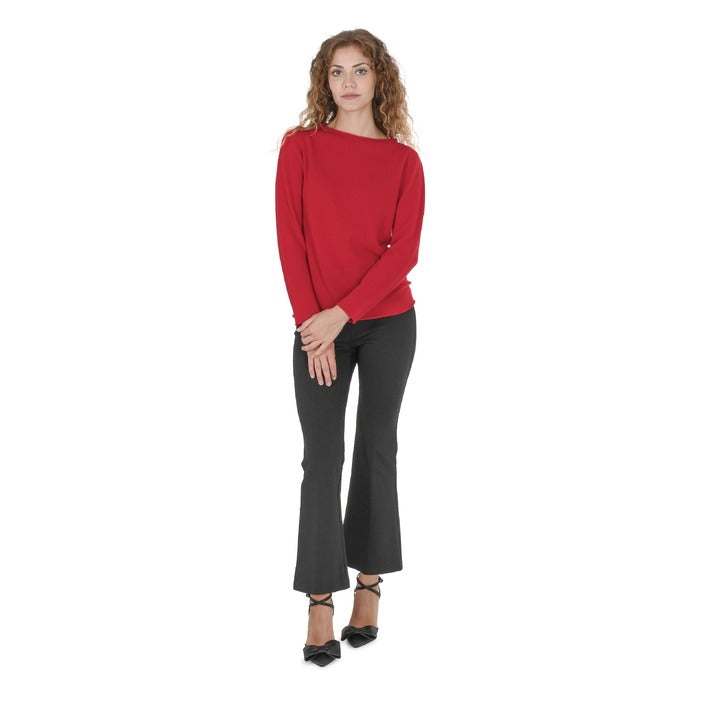 Crown of Edinburgh Cashmere Women's Boat Neck Sweater RED