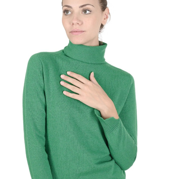 Crown of Edinburgh Cashmere Women's Turtleneck Sweater GREEN