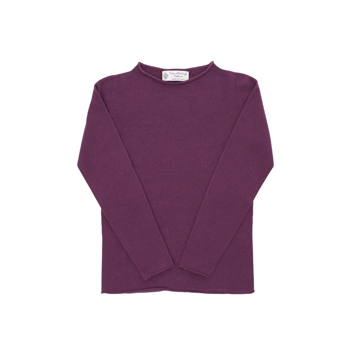 Crown of Edinburgh Cashmere Womens Boat Neck Sweater PURPLE