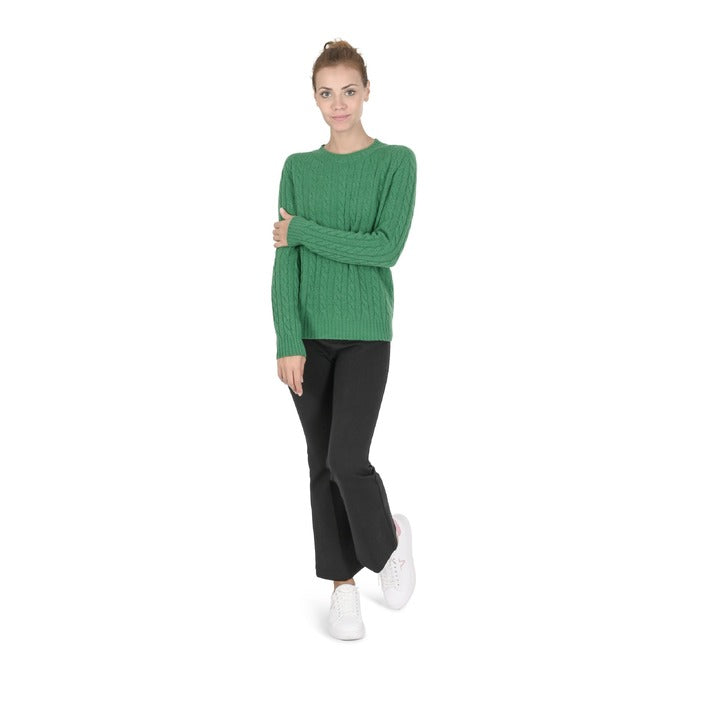 Crown of Edinburgh Cashmere Womens Round Neck Sweater GREEN