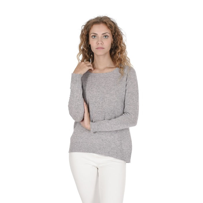 Crown of Edinburgh Cashmere Women's Square Neck Sweater OYSTER