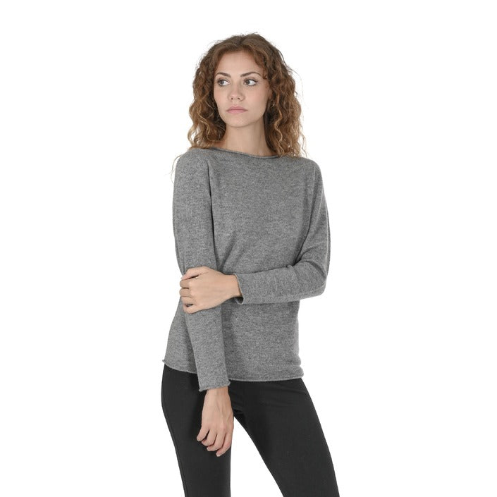 Crown of Edinburgh Cashmere Women's Boat Neck Sweater GREY