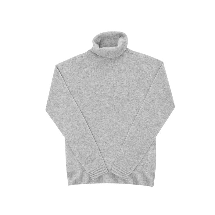 Crown of Edinburgh Cashmere Women's Turtleneck Sweater LIGHT GREY