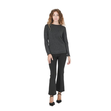 Crown of Edinburgh Cashmere Women's Boat Neck Sweater DARK GREY