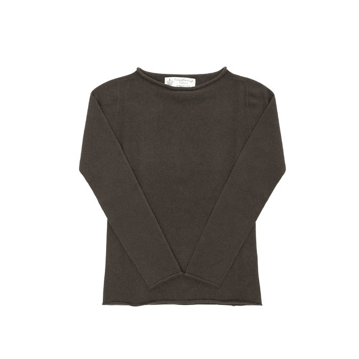 Crown of Edinburgh Cashmere Women's Boat Neck Sweater BROWN